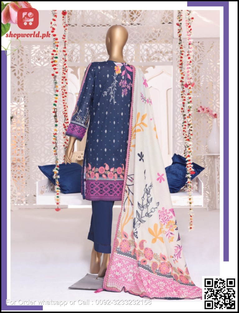 Riwayat Lawn Collection Printed Stitched lawn Suits Navy Blue