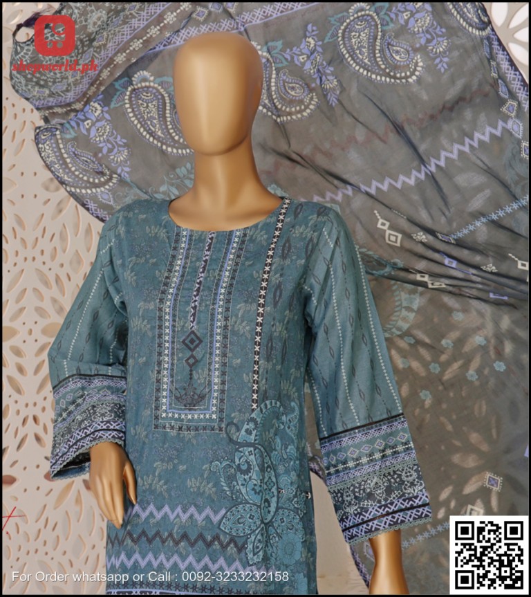 Riwayat Lawn Collection Printed Stitched lawn Suits Blue